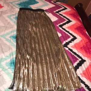 Maxi Gold Pleated Fancy Skirt